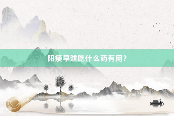 阳痿早泄吃什么药有用？